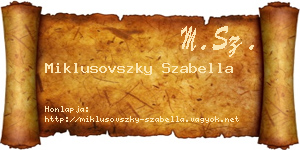 Miklusovszky Szabella névjegykártya